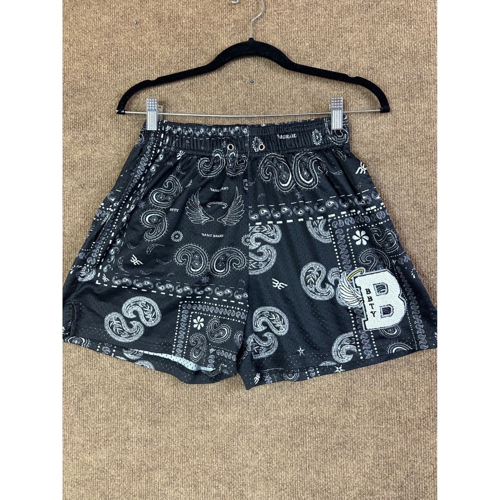 Bang Brand BBTY Black Bandana Print Mesh Shorts Drawstring XL